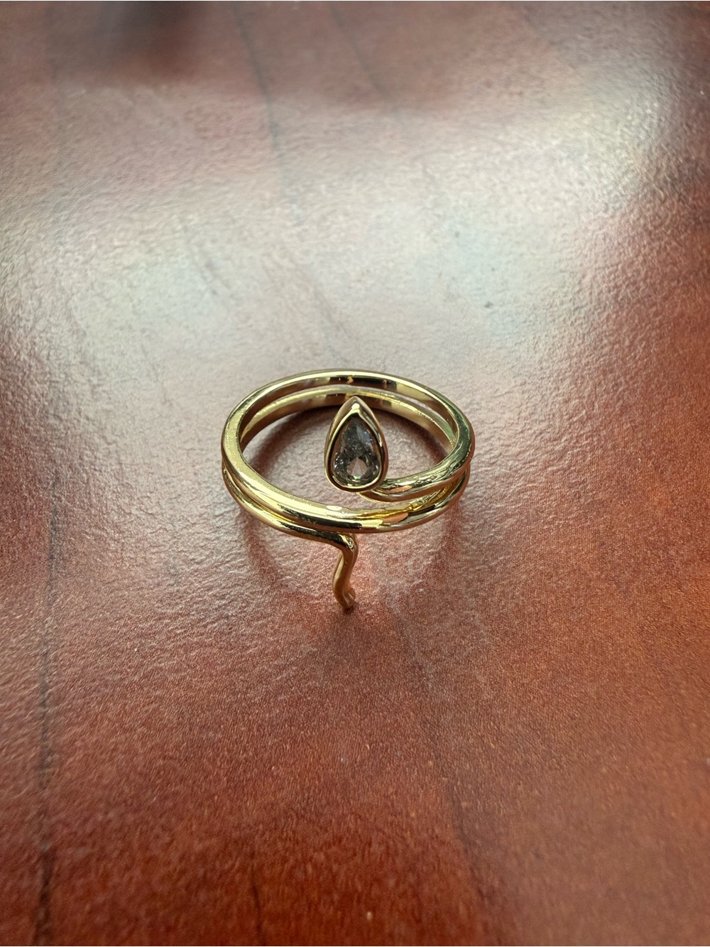 Uncommon James Gold Snake Wrap Ring with Teardrop Accent